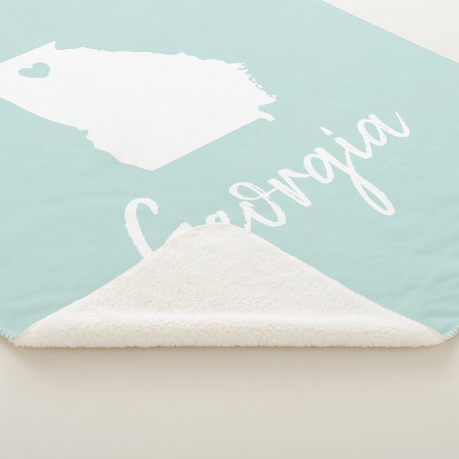 Georgia state map love customise colours  sherpa blanket (3/4)