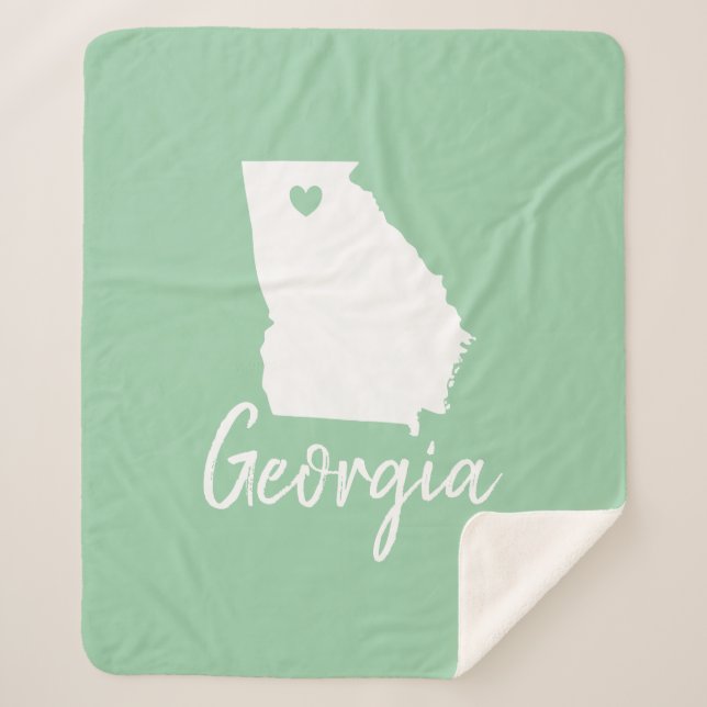 Georgia state map love customise colours sherpa blanket (Front)