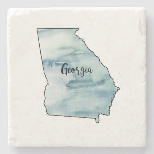 Georgia State Map Marble Stone Coaster