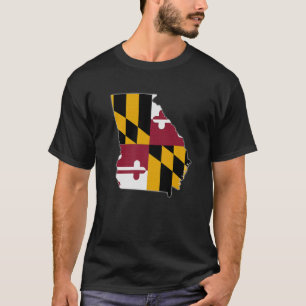 GEORGIA STATE MAP MARYLAND MD Flag Roots Men Women T-Shirt