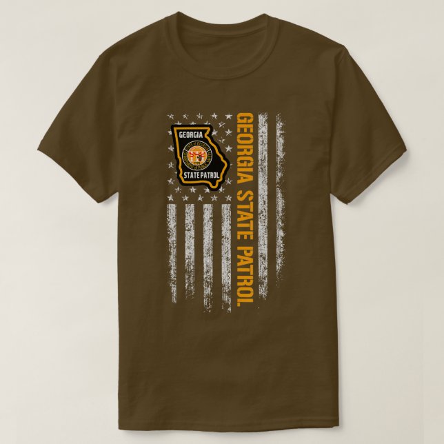 Georgia State Patrol American Flag  T-Shirt (Design Front)