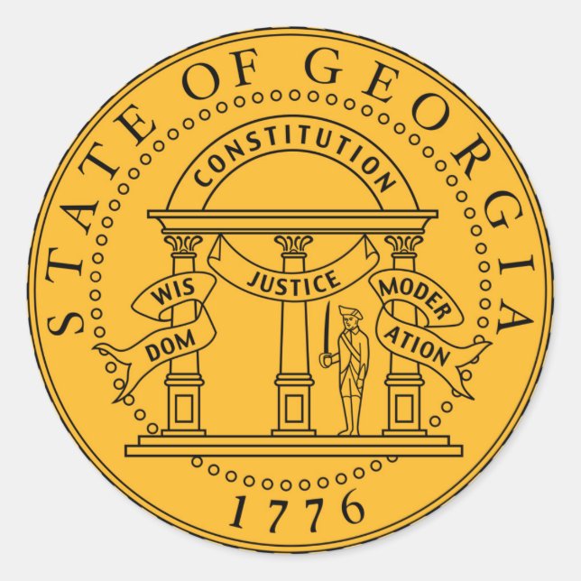 Georgia state seal america republic symbol flag (Front)