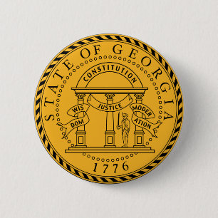 Georgia state seal america republic symbol flag 6 cm round badge