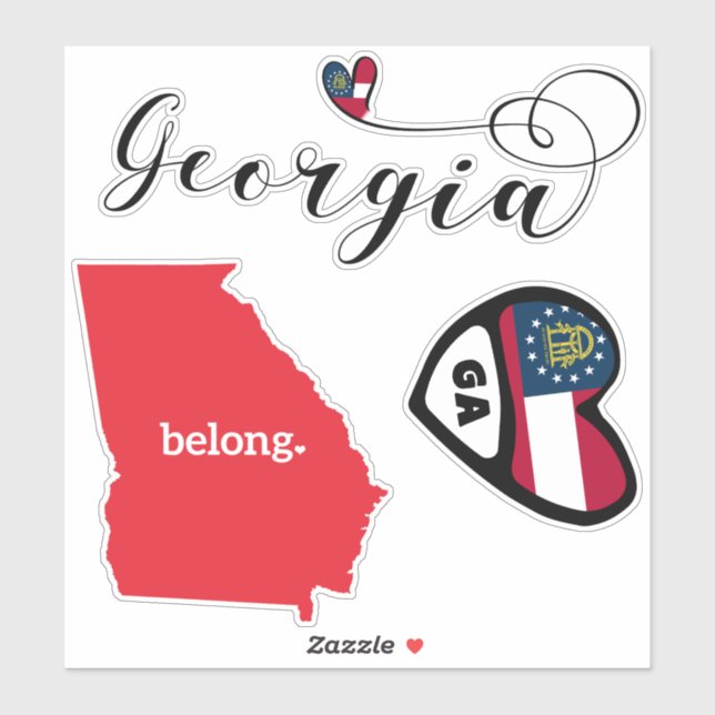 Georgia State, Sheet of Die Cut Stickers (Sheet)