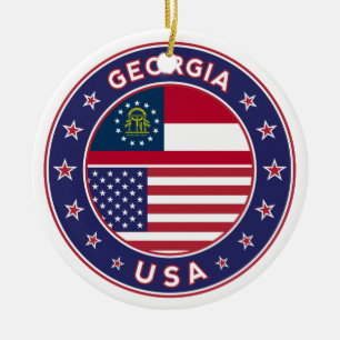 Georgia t-shirt, Georgia sticker, Ceramic Ornament