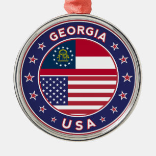 Georgia t-shirt, Georgia sticker, Metal Ornament