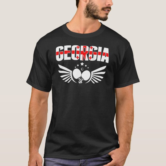Georgia Table Tennis  Support Georgian Ping Pong T T-Shirt (Front)