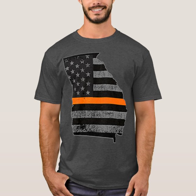 Georgia Thin Orange Line Search  Rescue SAR Team T-Shirt (Front)