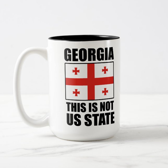 Georgia this is not US state Two-Tone Coffee Mug (Left)