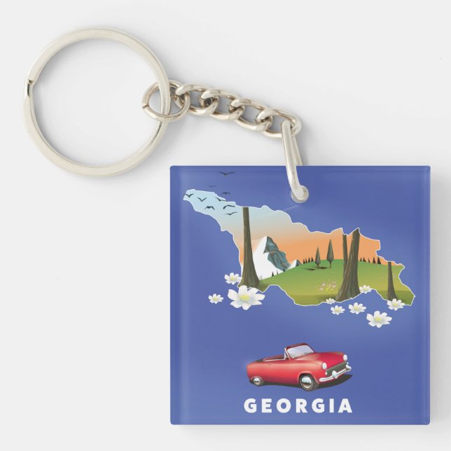 Georgia travel poster key ring (Front)