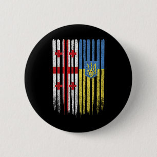 Georgia Ukraine Georgian Ukrainian Flag 6 Cm Round Badge