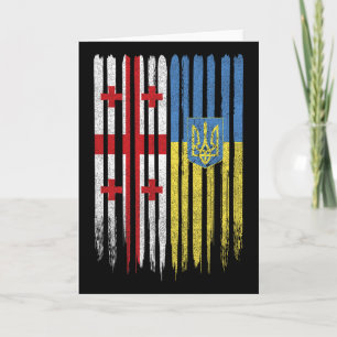 Georgia Ukraine Georgian Ukrainian Flag Card
