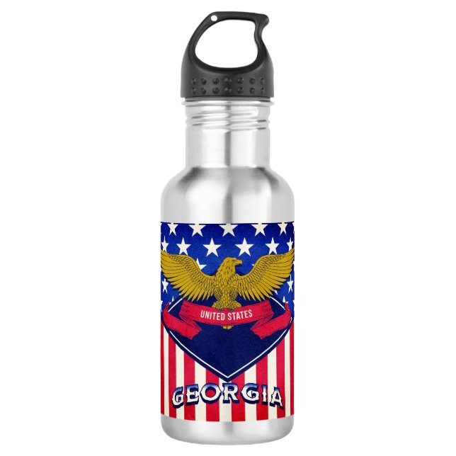 Georgia USA Flag 710 Ml Water Bottle (Front)