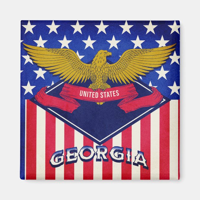 Georgia USA Flag Magnet (Front)