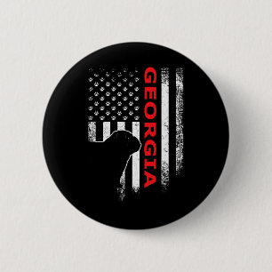 Georgia Usa Flag Patriotic. Ga Vintage Style 6 Cm Round Badge