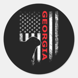 Georgia Usa Flag Patriotic. Ga Vintage Style  Classic Round Sticker