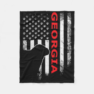 Georgia Usa Flag Patriotic. Ga Vintage Style Fleece Blanket