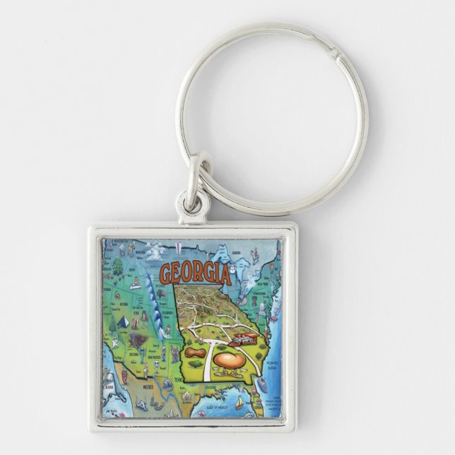 Georgia USA Map Key Ring (Front)