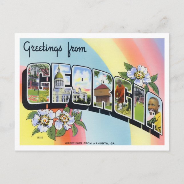 Georgia Vintage Big Letters Postcard (Front)