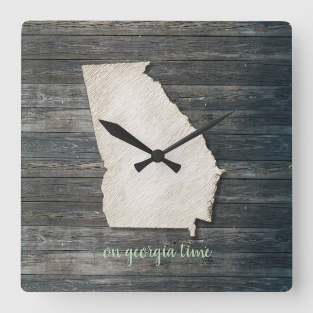 Georgia Wall Clock – Rustic Farmhouse State Decor (Front)