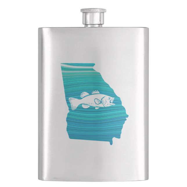 Georgia Wave Fishing Hip Flask (Front)