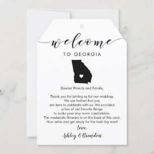Georgia Wedding Welcome Tag, Letter Itinerary