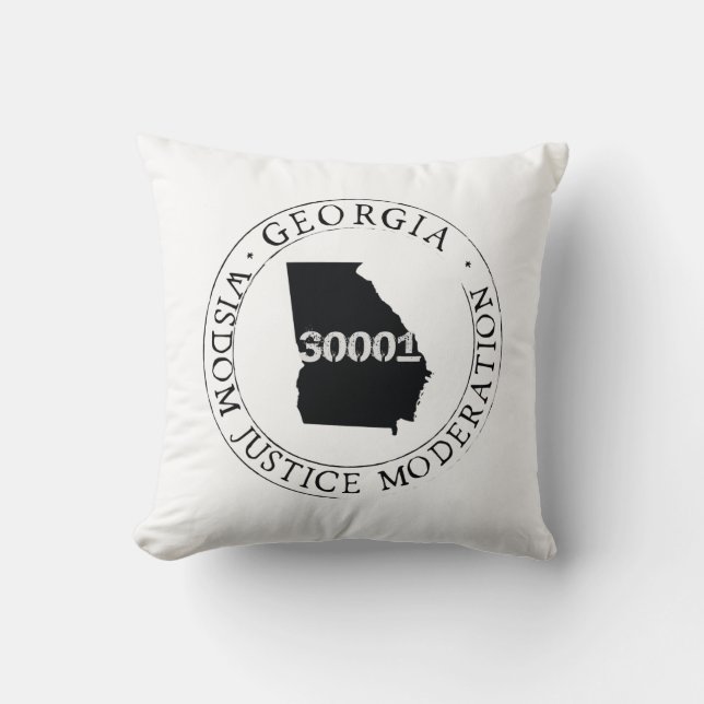 Georgia Zip Code Pillow with Motto (Front)