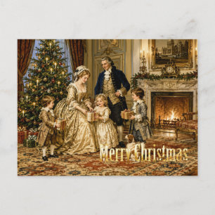 Georgian Christmas Family Gathering Holiday Postcard