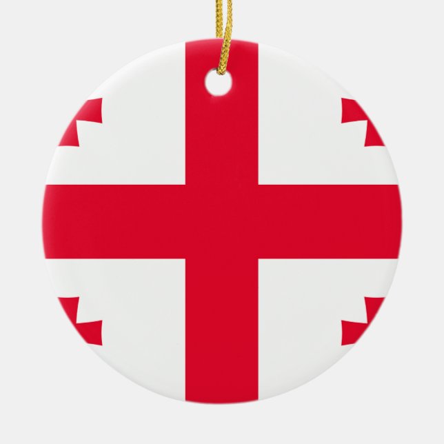 Georgian Flag Ceramic Tree Decoration (Front)