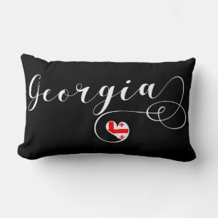 Georgian Flag in Heart, Georgia Lumbar Cushion