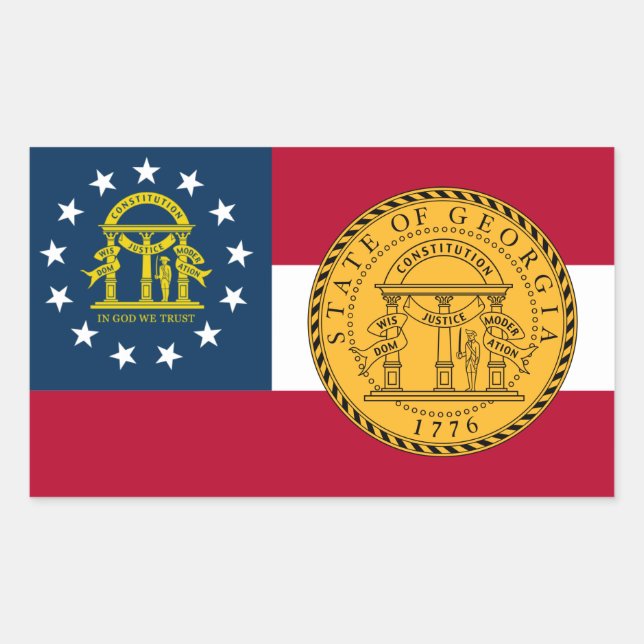 Georgian Flag & Seal, Flag of Georgia Rectangular Sticker (Front)