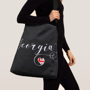 Georgian Flan in Heart, Georgia Crossbody Bag