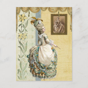 Georgian Lady looking at by Boucher Postcard