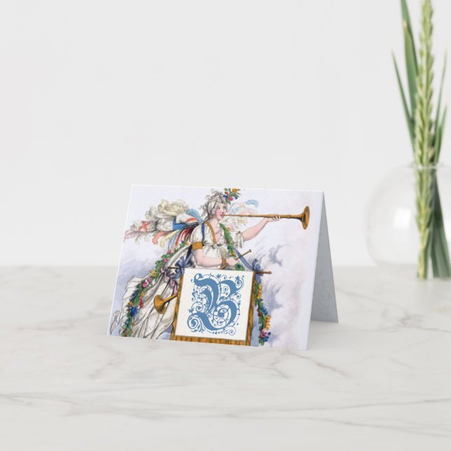 Georgian Regency Initial B Monogram Notecards (Front)