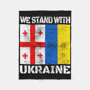 Georgian Support Ukrainian We Stand With Ukraine F Fleece Blanket