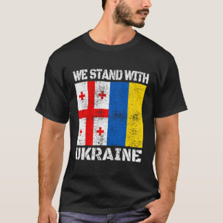 Georgian Support Ukrainian We Stand With Ukraine F T-Shirt