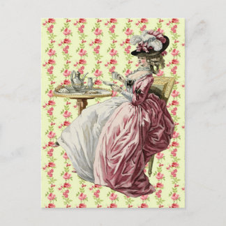 Georgian Teatime Pink Postcard