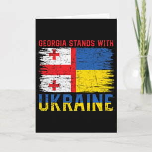 Georgian-ukrainian Flag Flag - Friendly Countries Card