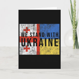 Georgian-ukrainian Flag Flag - Friendly Countries Card