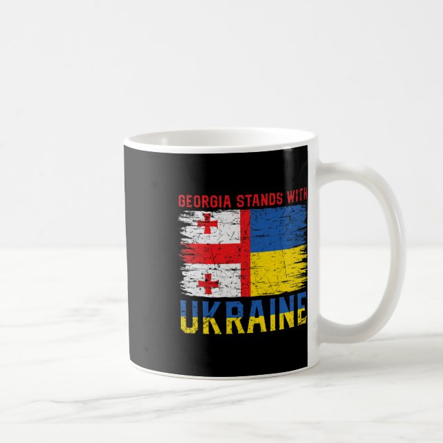 Georgian-ukrainian Flag Flag - Friendly Countries  Coffee Mug (Right)