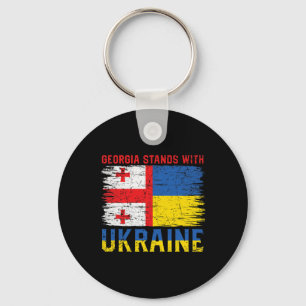 Georgian-ukrainian Flag Flag - Friendly Countries  Key Ring