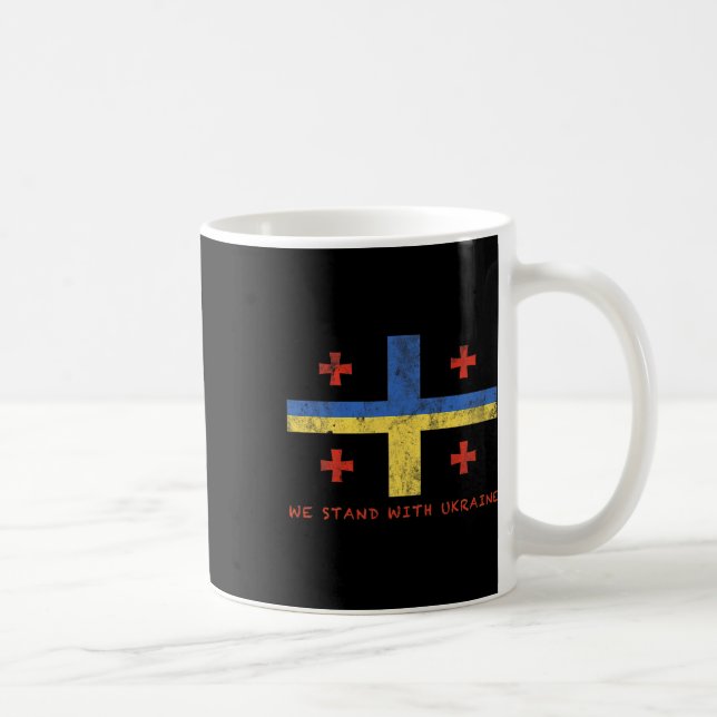Georgian-ukrainian Flag - Friendly Countries  Coffee Mug (Right)