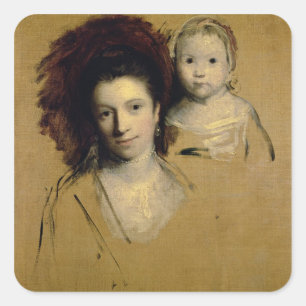 Georgiana, Countess Spencer and her Daughter Lady Square Sticker