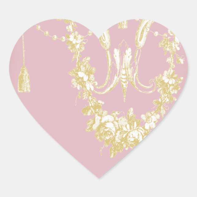 Georgiana (Peony pink) Heart Sticker (Front)