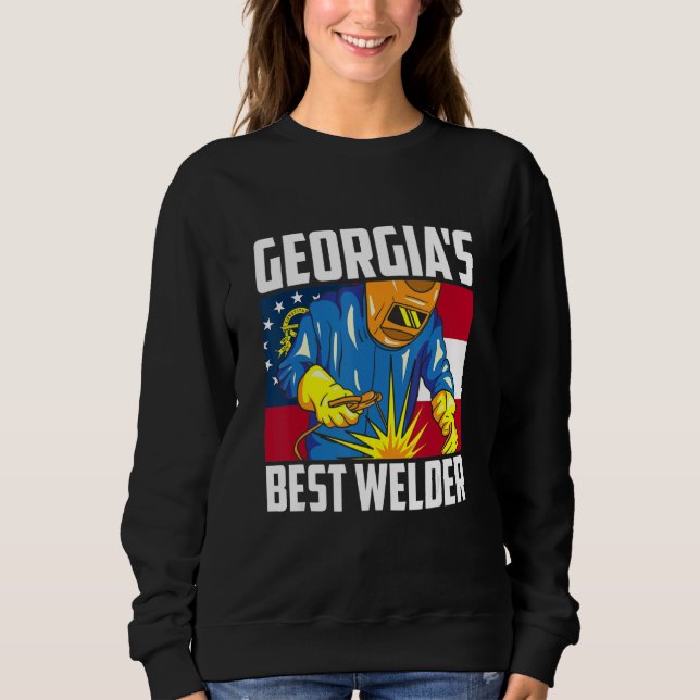 Georgia's Best Welder Ironworker Ironsmith Welding Sweatshirt (Front)
