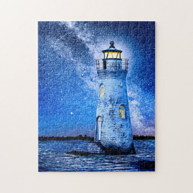 Georgia's Cockspur Island Lighthouse Art Puzzle (Vertical)