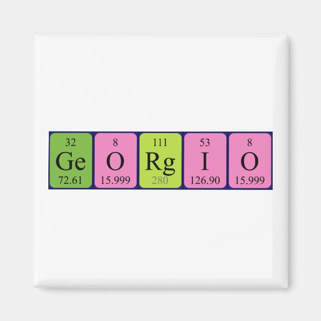 Georgio periodic table name magnet (Front)