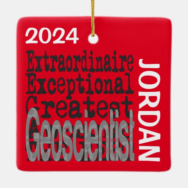 Geoscientist Extraordinaire CUSTOM Ceramic Ornament (Back)