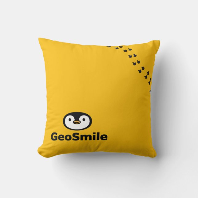 GeoSmile Throw Pillow (Front)