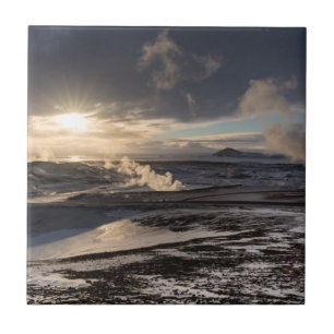 Geothermal Winter Landscape Ceramic Tile